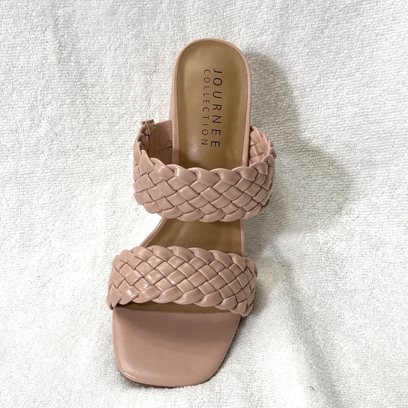 W593 Journee Pink Melissa Block Heel Dress Sandals - Size 10 M - Picture 5 of 5